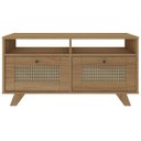 Ver imagem 7 de Mesa de Centro Trama 2 Gavetas 2 Prateleiras - Carvalho / Palha