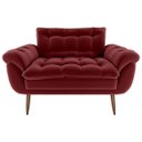 Ver imagem 1 de Poltrona Decorativa Xangai 2 Lugares Veludo Vermelho - Matrix
