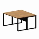 Ver imagem 5 de Plataforma de Trabalho Retangular F5 Office Industrial MDF 140cm Nogal com Preto