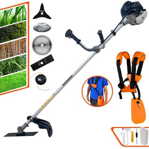 Roçadeira Multifuncional Anmax Cg430b À Gasolina 43cc 1,7hp 12.000rpm C/ 5 Opções de Corte