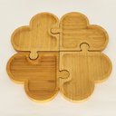 Ver imagem 3 de Petisqueira Quebra Cabeça Coração em bambu 4 peças