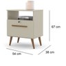 Mesa de Cabeceira com Chave e Sapateira - Off White - 2