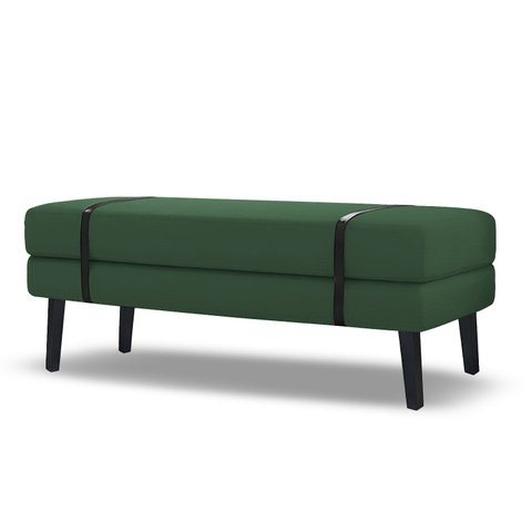 Banco Estofado Viena 1,40m Veludo Verde - Clique Decor