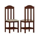 Ver imagem 1 de Conjunto 2 Cadeiras de Madeira Maciça Escura Assento Bege