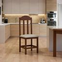 Ver imagem 2 de Conjunto 2 Cadeiras de Madeira Maciça Escura Assento Bege