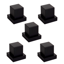 Kit 05 Acabamentos Registro Volante Quadrado Metal Preto - 1