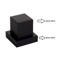 Kit 05 Acabamentos Registro Volante Quadrado Metal Preto - 3