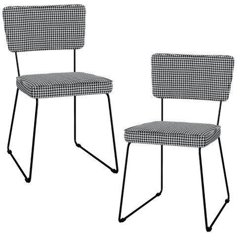 Kit 02 Cadeiras Decorativas Para Sala De Jantar Allana L02 Pied Poule - Lyam Decor
