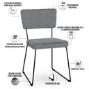 Ver imagem 4 de Kit 02 Cadeiras Decorativas Para Sala De Jantar Allana L02 Pied Poule - Lyam Decor