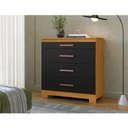 Ver imagem 4 de Cômoda 4 Gavetas New Carvalho Americano Preto Tx -incorplac