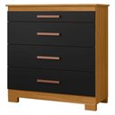 Ver imagem 1 de Cômoda 4 Gavetas New Carvalho Americano Preto Tx -incorplac