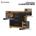 Ver imagem 3 de Cômoda 4 Gavetas New Carvalho Americano Preto Tx -incorplac