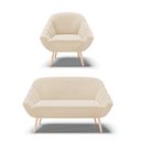 Ver imagem 1 de Kit 01 Namoradeira E 01 Poltrona Suede Natural Bege