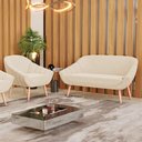 Ver mais imagens de Kit 01 Namoradeira E 01 Poltrona Suede Natural Bege