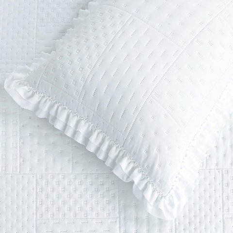 Colcha Babado Queen Fluffy 3pçs Branco