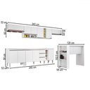 Ver imagem 4 de Armário de Cozinha Thalia 11 Portas 3 Gavetas Branco - Pnr Móveis
