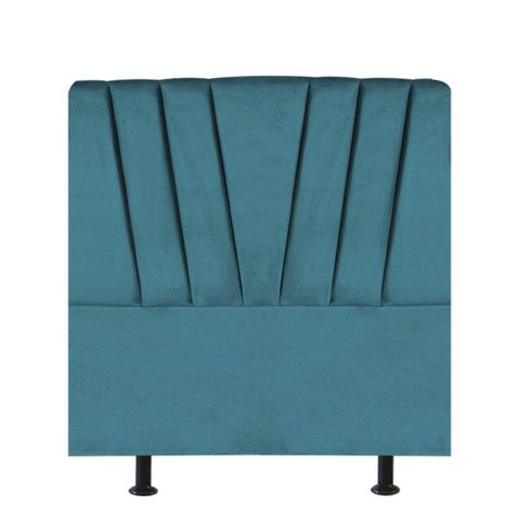 Cabeceira Estofada Bélgica 100cm Solteiro Para Cama Box Quarto Suede Azul Turquesa - Gat Magazine