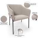 Ver imagem 4 de Cadeira para Sala de Jantar Estar Living Olívia L02 Bouclê Creme - Lyam Decor