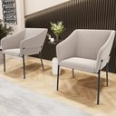Ver imagem 2 de Cadeira para Sala de Jantar Estar Living Olívia L02 Bouclê Creme - Lyam Decor