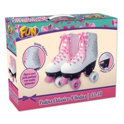 Patins Clássico Branco 4 Rodas 35/36 Fun - 2