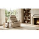 Ver imagem 3 de Poltrona Amamentação Reclinavel Courino Corano Acolchoada Bege Top Sofas