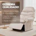 Ver imagem 5 de Poltrona Amamentação Reclinavel Courino Corano Acolchoada Bege Top Sofas