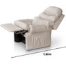 Poltrona Amamentação Reclinavel Courino Corano Acolchoada Bege Top Sofas - 6