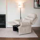 Ver imagem 1 de Poltrona Amamentação Reclinavel Courino Corano Acolchoada Bege Top Sofas