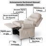 Poltrona Amamentação Reclinavel Courino Corano Acolchoada Bege Top Sofas - 3