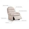 Poltrona Amamentação Reclinavel Courino Corano Acolchoada Bege Top Sofas - 4