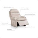 Ver imagem 4 de Poltrona Amamentação Reclinavel Courino Corano Acolchoada Bege Top Sofas