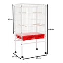 Ver imagem 2 de Viveiro Grande para Canário Periquito e Agaporni Malha Fina - Vermelho