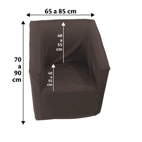 Capa Poltrona Ferradura Quadrada:marrom Escuro