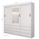 Ver imagem 4 de Guarda-Roupa Casal com Espelho 3 Portas 9 Gavetas Hércules Plus