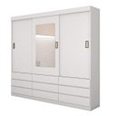 Ver imagem 3 de Guarda-Roupa Casal com Espelho 3 Portas 9 Gavetas Hércules Plus
