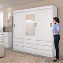 Ver imagem 5 de Guarda-Roupa Casal com Espelho 3 Portas 9 Gavetas Hércules Plus