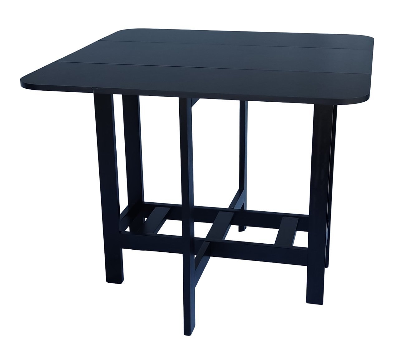 Conjunto Prático Mesa e 4 Cadeiras Dobrável Preto, Estofado Bar-Cozinha-Lazer-Varanda ( QUADRADO OVA - 13