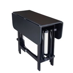 Conjunto Prático Mesa e 4 Cadeiras Dobrável Preto, Estofado Bar-cozinha-lazer-varanda ( Quadrado Ova - 17
