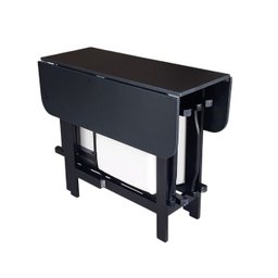 Conjunto Prático Mesa e 4 Cadeiras Dobrável Preto, Estofado Bar-cozinha-lazer-varanda ( Quadrado Ova - 12