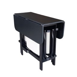 Conjunto Prático Mesa e 4 Cadeiras Dobrável Preto, Estofado Bar-cozinha-lazer-varanda ( Quadrado Ova - 1