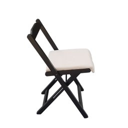Conjunto Prático Mesa e 4 Cadeiras Dobrável Preto, Estofado Bar-cozinha-lazer-varanda ( Quadrado Ova - 5