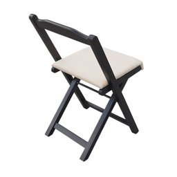 Conjunto Prático Mesa e 4 Cadeiras Dobrável Preto, Estofado Bar-cozinha-lazer-varanda ( Quadrado Ova - 9