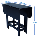 Ver imagem 3 de Conjunto Prático Mesa e 4 Cadeiras Dobrável Preto, Estofado Bar-cozinha-lazer-varanda ( Quadrado Ova