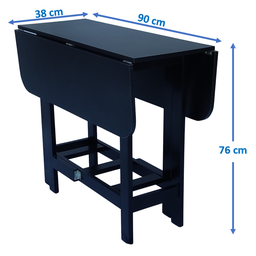 Conjunto Prático Mesa e 4 Cadeiras Dobrável Preto, Estofado Bar-cozinha-lazer-varanda ( Quadrado Ova - 3