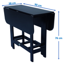 Ver imagem 3 de Conjunto Prático Mesa e 4 Cadeiras Dobrável Preto, Estofado Bar-cozinha-lazer-varanda ( Quadrado Ova