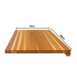 Tábua de Corte com Encaixe L 48x35cm Mesa Bancada Madeira Teca Cozinha Zanline - 3