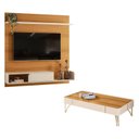 Ver imagem 1 de Painel para Tv Suspenso Evo com Mesa de Centro Cadenza Cinamomo Off White – Hb Móveis