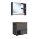 Ver imagem 5 de Conjunto P/banheiro Gabinete 60cm com Toalheiro Mel/grafite Cj8050