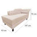 Ver mais imagens de Recamier Decorativo Divã Styllus Lado Direito Veludo Marfim