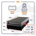 Ver imagem 4 de Conjunto Cama Box Espuma Miami Cinza Solteiro 96x203x62